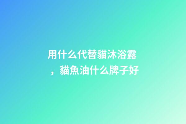 用什么代替貓沐浴露，貓魚油什么牌子好-第1張-觀點-玄機派